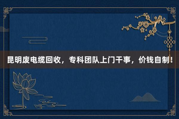 昆明废电缆回收，专科团队上门干事，价钱自制！